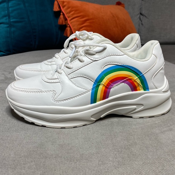 ASOS Design Degree Chunky Rainbow Sneakers - Picture 1 of 9